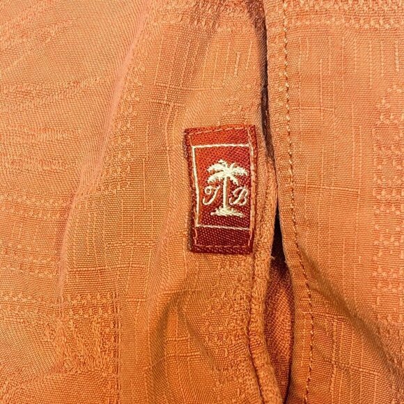 Tommy Bahama Shirt Mens Medium Silk Orange Short Sleeve Hawaiian Camp Mens M - Picture 6 of 13